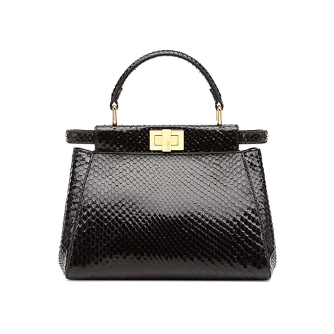 TÚI Fendi Women Peekaboo Iconic Mini Black Python Bag