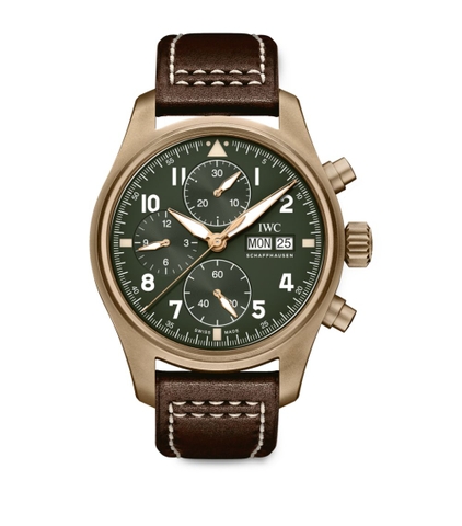 Đồng hồ IWC Bronze Pilot's Chronograph Spitfire mặt số màu xanh Olive