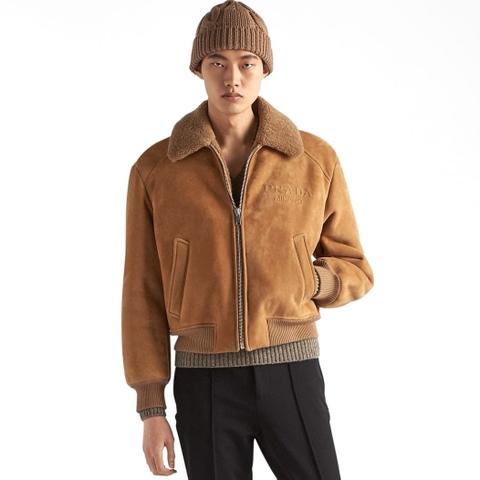 ÁO PRADA SUEDE LEATHER JACKET TOP QUALITY AAA