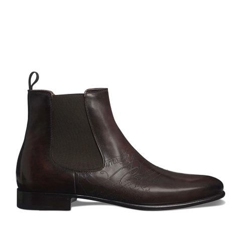 GIÀY BERLUTI Cursive Galet Scritto Leather Boot Elano