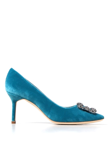 GIÀY MANOLO BLAHNIK Blue suede pumps shoes