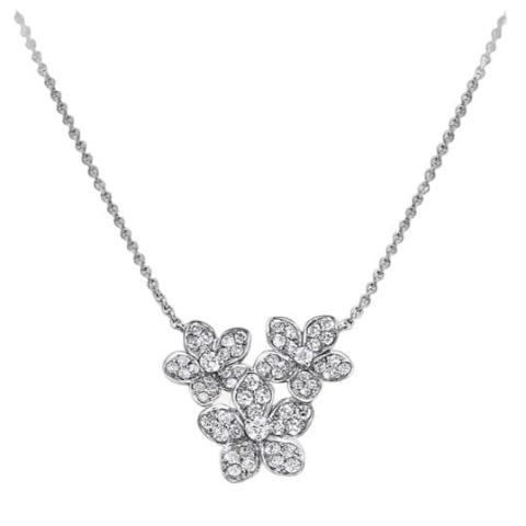 VÒNG CỔ GRAFF DIAMOND THREE FLOWERS CLUSTER PENDANT
