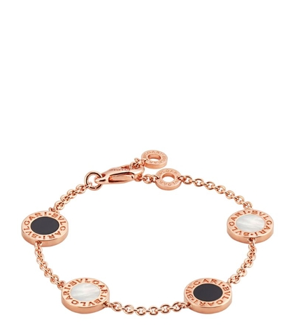Vòng tay BVLGARI Rose Gold, Mother-of-Pearl and Onyx  vàng hồng 18K