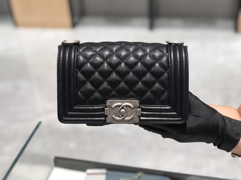 TÚI CHANEL LEBOY CAVIAR BLACK ĐEN DA HAAS SILVER 20