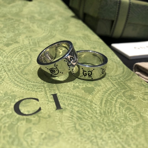 Nhẫn Gucci Ghost Sterling 9mm bạc S925