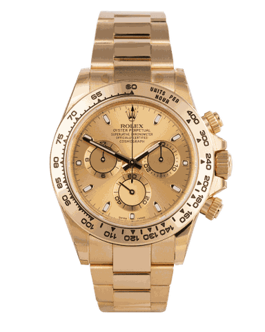 Đồng hồ Rolex Cosmograph Daytona Rose Gold mặt số màu vàng Champagne