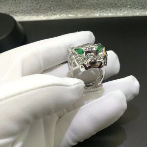 Nhẫn Cartier Panthere De Cartier Openwork vàng trắng 18K