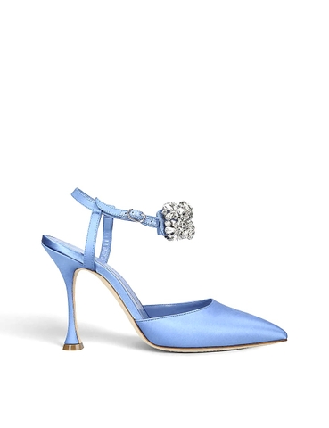 GIÀY MANOLO BLAHNIK Mabina 105 crystal-embellished satin heeled courts