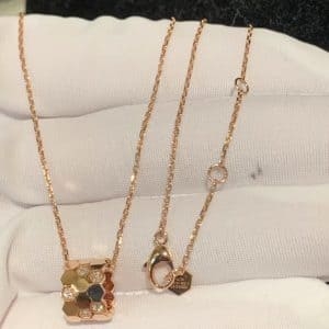 Vòng cổ Chaumet Bee My Love 12 viên kim cương vàng hồng 18K