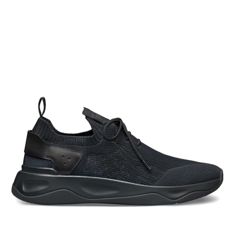 GIÀY BERLUTI Shadow Knit And Leather Sneaker Black