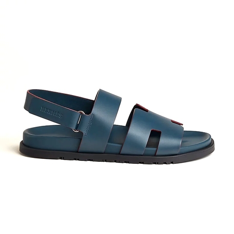 DÉP HERMES Genius sandal Bleu Céleste Bordeaux