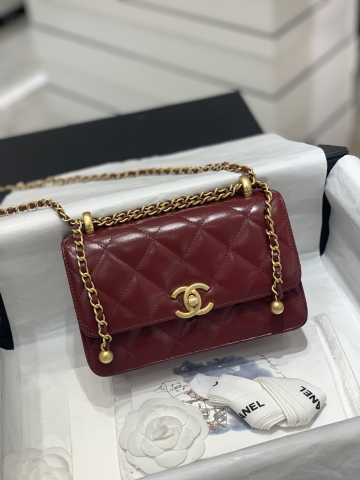TÚI CHANEL CF 19 maroon đỏ đậm da HAAS