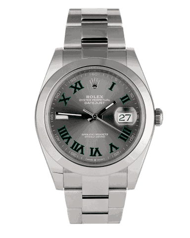 Đồng hồ Rolex Datejust Wimbledon cọc số La Mã xanh lá cây