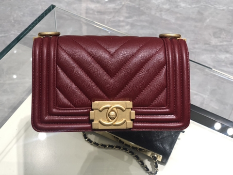 TÚI CHANEL LEBOY CAVIAR MAROON DA HAAS GOLD 20