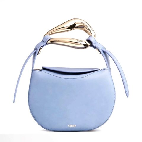TÚI Chloe Kiss Small Purse in Small Grain Calfskin-Blue