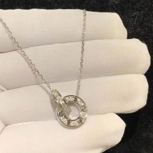 Vòng cổ Cartier kim cương 0.3ct vàng trắng 18K