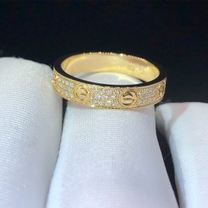 Nhẫn Cartier Love full kim cương vàng hồng 18K