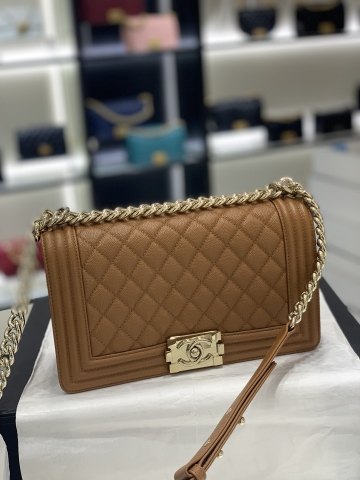 TÚI CHANEL LEBOY Caviar Brown Nâu da HAAS