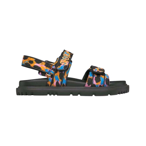 DÉP SANDAL DIOR Dioract Sandal Blue Multicolor Mizza Printed Silk