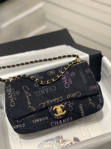 TÚI CHANEL 22S Denim black đen vải Denim