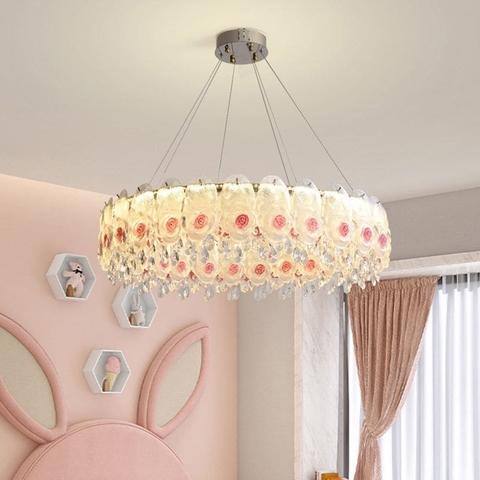 Đèn Chùm hoa hồng căn hộ cao cấp sang trọng phong cách Pháp S187(Liên hệ để được giá tốt nhất)