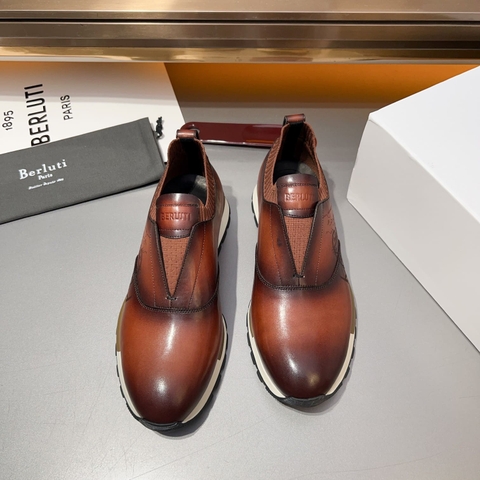 GIÀY BERLUTI SNEAKER BROWN HANDMADE TOP QUALITY SHOES AAA