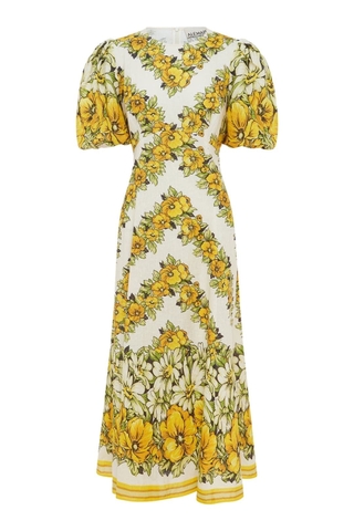 VÁY TAY PHỒNG ALEMAIS GISELA MIDI FLORAL PARTY High Classy