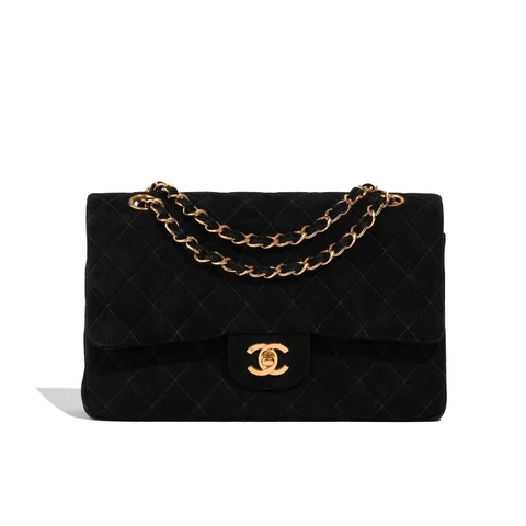 TÚI Chanel CF Medium Suede Black da lộn