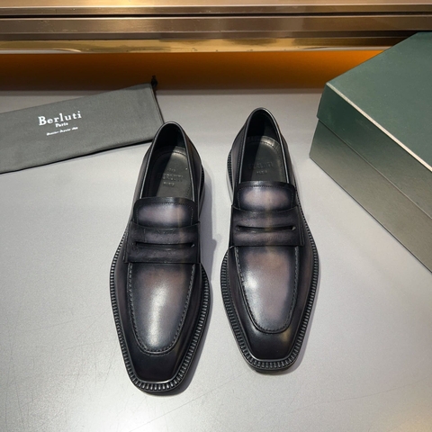 GIÀY BERLUTI LOAFER GRAY HANDMADE TOP QUALITY SHOES AAA