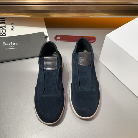 GIÀY BERLUTI SNEAKER SUEDE BLUE HANDMADE TOP QUALITY SHOES AAA