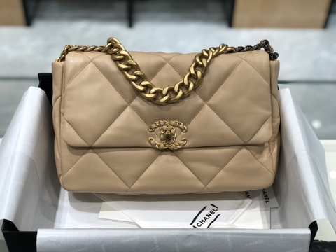 TÚI CHANEL 19 LAMBSKIN LIGHT BROWN DA HAAS