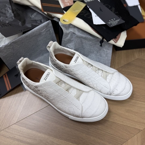 GIÀY ERMENEGILDO ZEGNA TRIPLE STITCH HIMALAYAN CROCODILE TOP QUALITY SHOES AAA(GIÁ LIÊN HỆ)