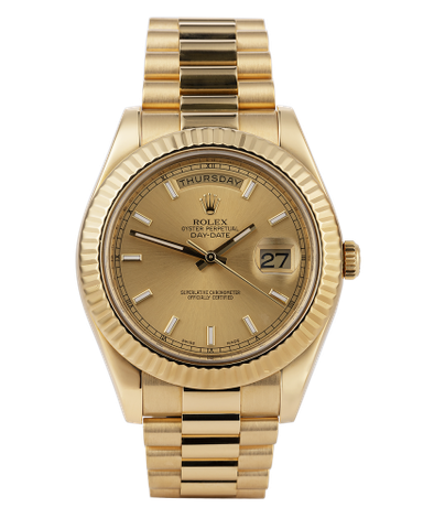 Đồng hồ Rolex Day-Date II Rose Gold 18 Carat Coasted mặt số màu vàng hồng