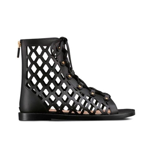 DÉP SANDAL DIOR D-Trap Sandal Black Matte Calfskin in 3cm Heel
