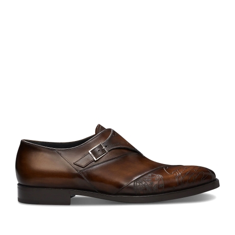 GIÀY BERLUTI Patchwork Demesure Scritto Leather Monk Shoe TDM Intenso