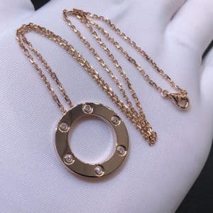 Dây chuyền mặt dây chuyền tình yêu 6 viên kim cương Cartier vàng hồng 18K  (Liên hệ để biết giá)