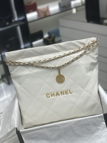 TÚI CHANEL 22 White trắng Gold da HAAS