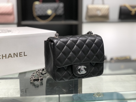 TÚI CHANEL CF LAMBSKIN BLACK DA HAAS 17 SILVER