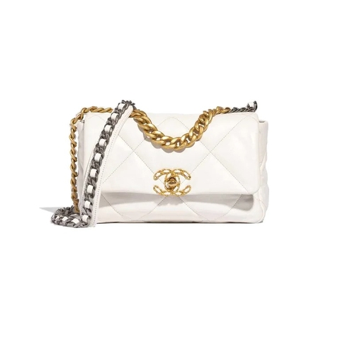 TÚI Chanel 19 Flap Bag Lamb Cream