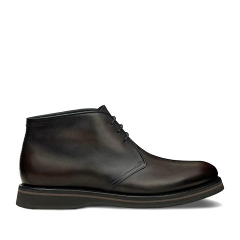 GIÀY BERLUTI Alessio Leather Boot Charcoal Brown