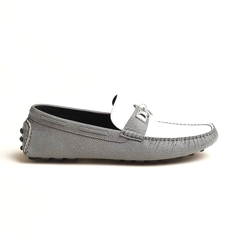 GIÀY HERMES Irving loafer Gris Blanc