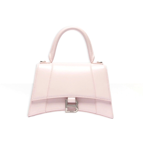 TÚI Balenciaga Hourglass Small Top Handle Bag in Light Pink Shiny Box Calfskin