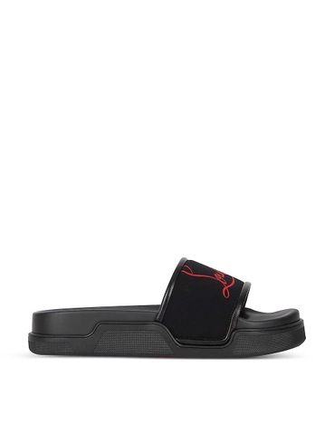 DÉP CHRISTIAN LOUBOUTIN Pool fun flat calf neoprene black