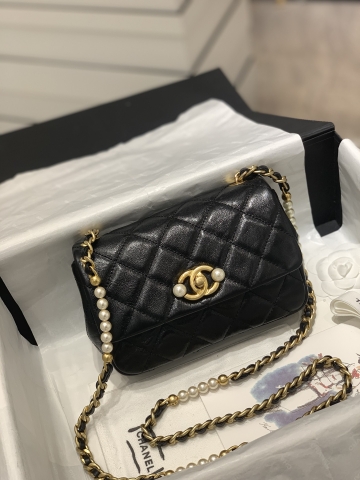 TÚI CHANEL MINI PEARL STRAP BLACK DA HAAS