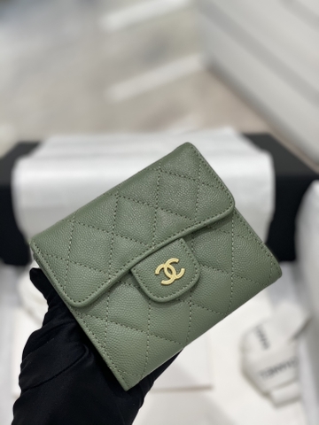 VÍ CHANEL CF CAVIAR GREEN DA HAAS