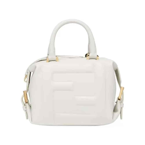 TÚI Fendi Women Nappa FF Mini Cube-Trắng da cừu