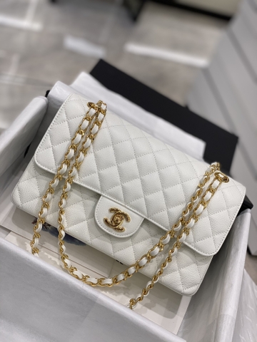 TÚI CHANEL CF 25 CAVIAR WHITE DA HAAS