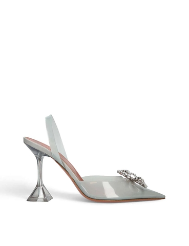 GIÀY AMINA MUADDI Rosie Glass crystal-embellished sling-back PVC courts