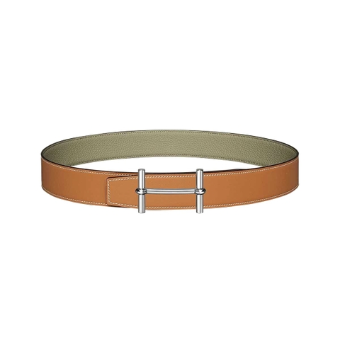 DÂY LƯNG HERMES H Togo leather hai mặt khóa bạc
