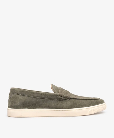 GIÀY BRUNELLO CUCINELLI GREEN SUEDE SLIPPERS